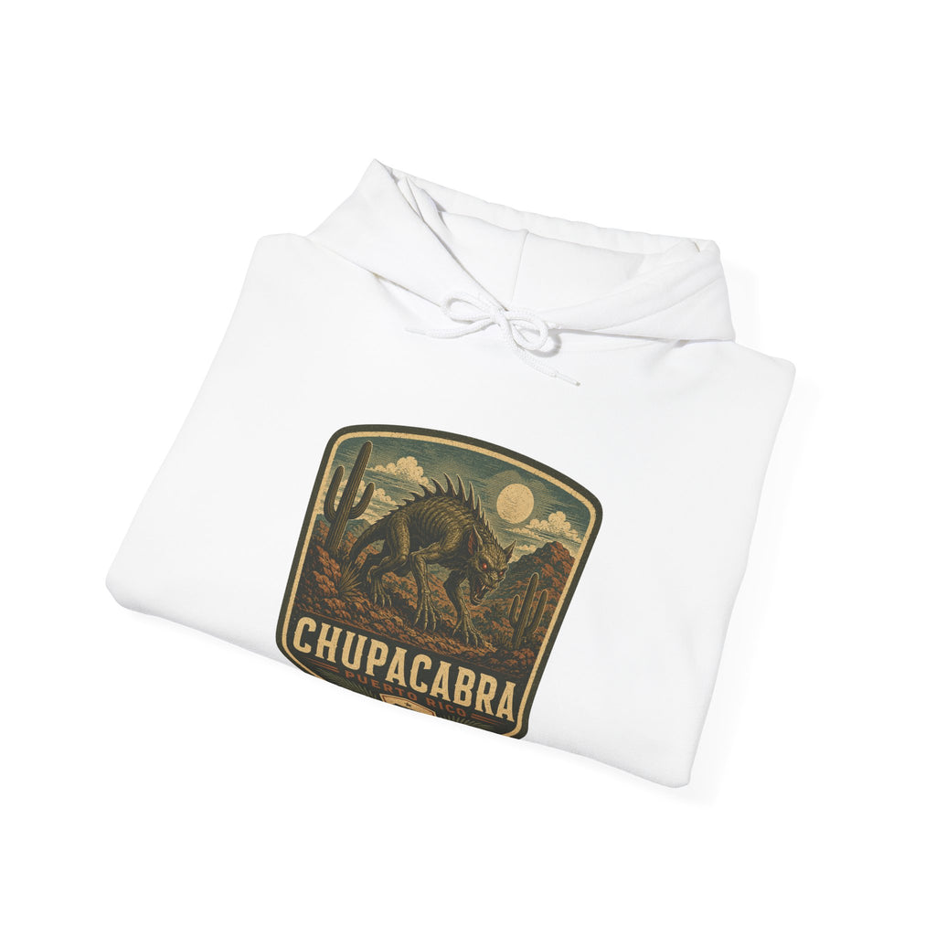 Chupacabra Badge Hoodie, Cryptid Forest Patch Design