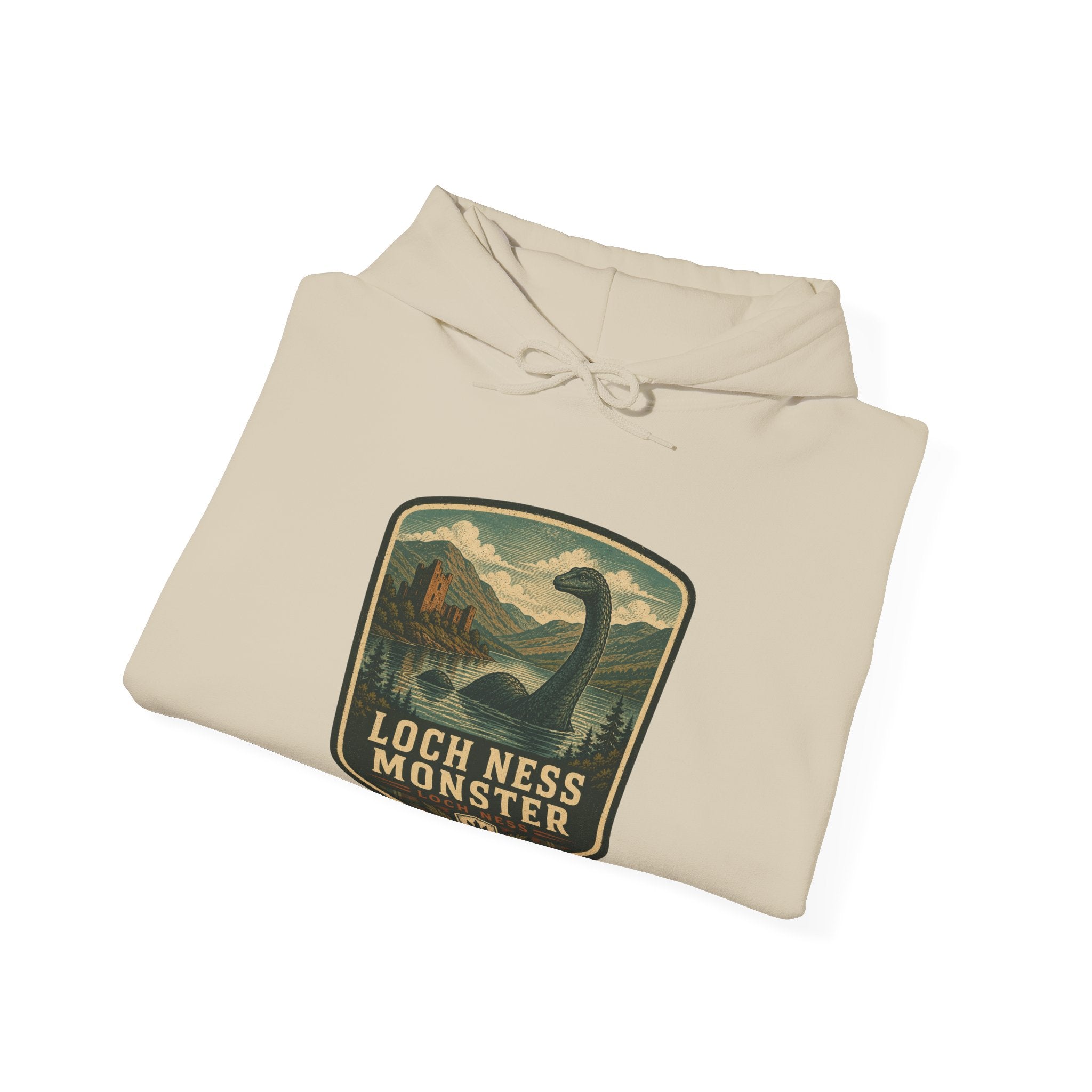 Loch Ness Monster Hoodie, Vintage Cryptid Badge Design