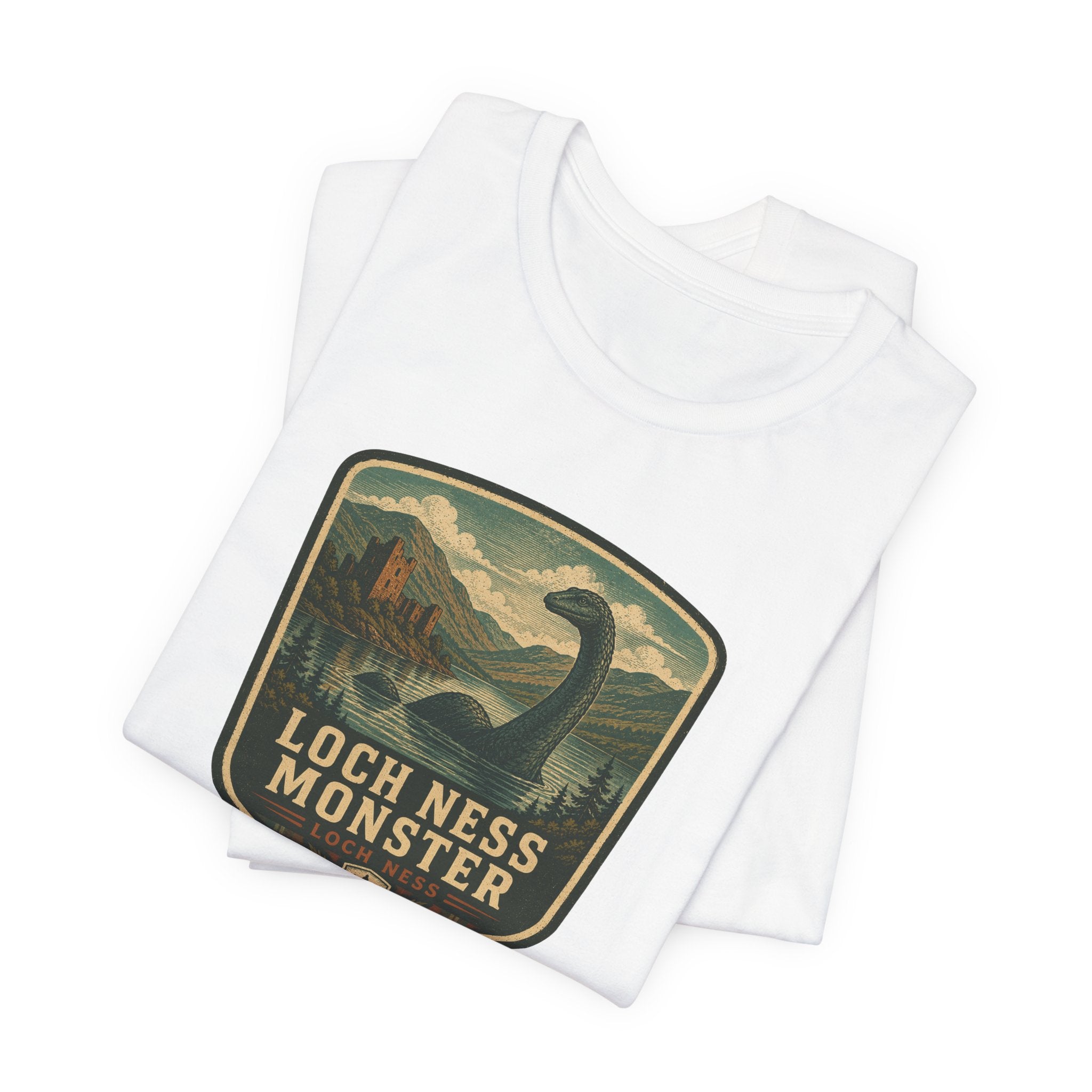 Loch Ness Monster Crest T-Shirt | Nessie Vintage Badge