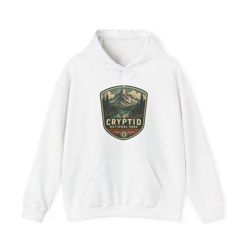 Cryptid National Park patch Hoodie, Mountain Sasquatch vintage badge