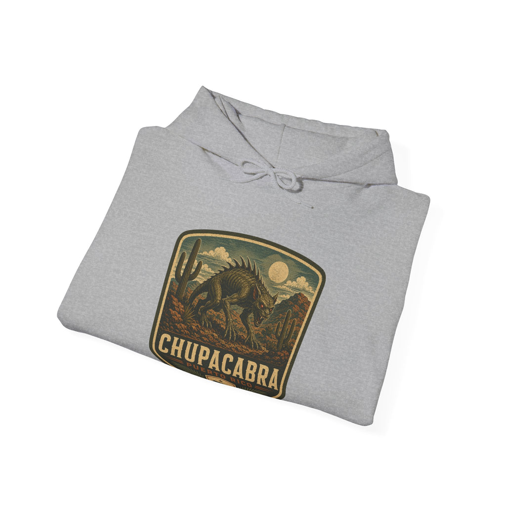 Chupacabra Badge Hoodie, Cryptid Forest Patch Design