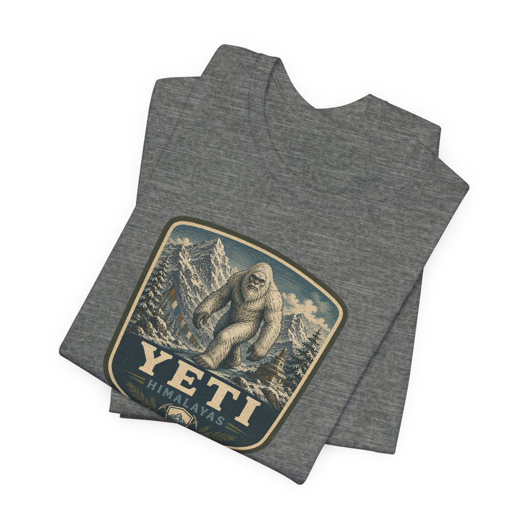 Yeti Mountain Badge Tee | Snowy Peak Sasquatch Graphic
