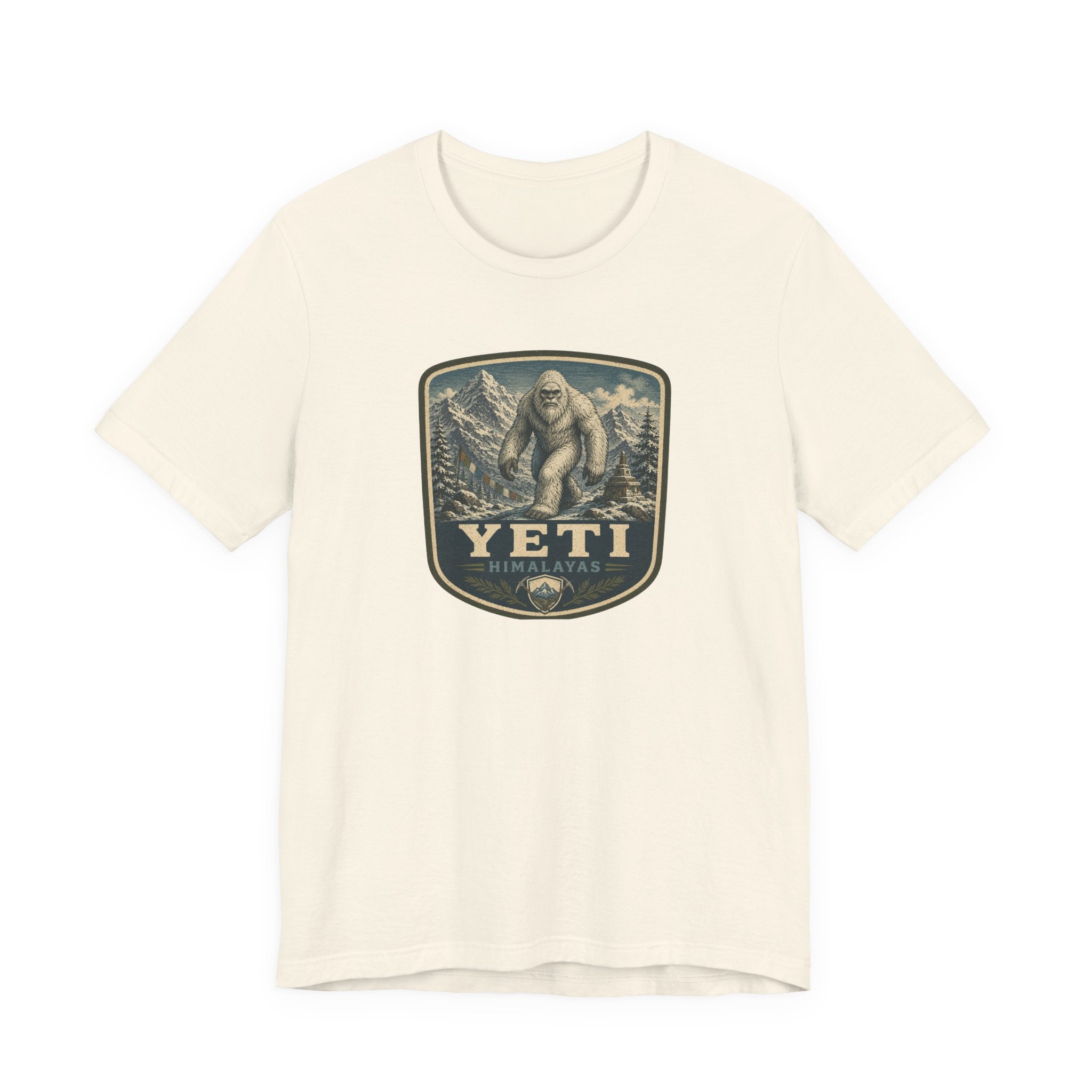 Yeti Mountain Badge Tee | Snowy Peak Sasquatch Graphic