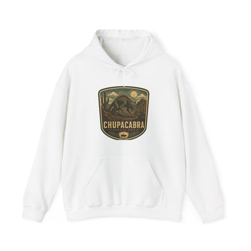 Chupacabra Badge Hoodie, Cryptid Forest Patch Design
