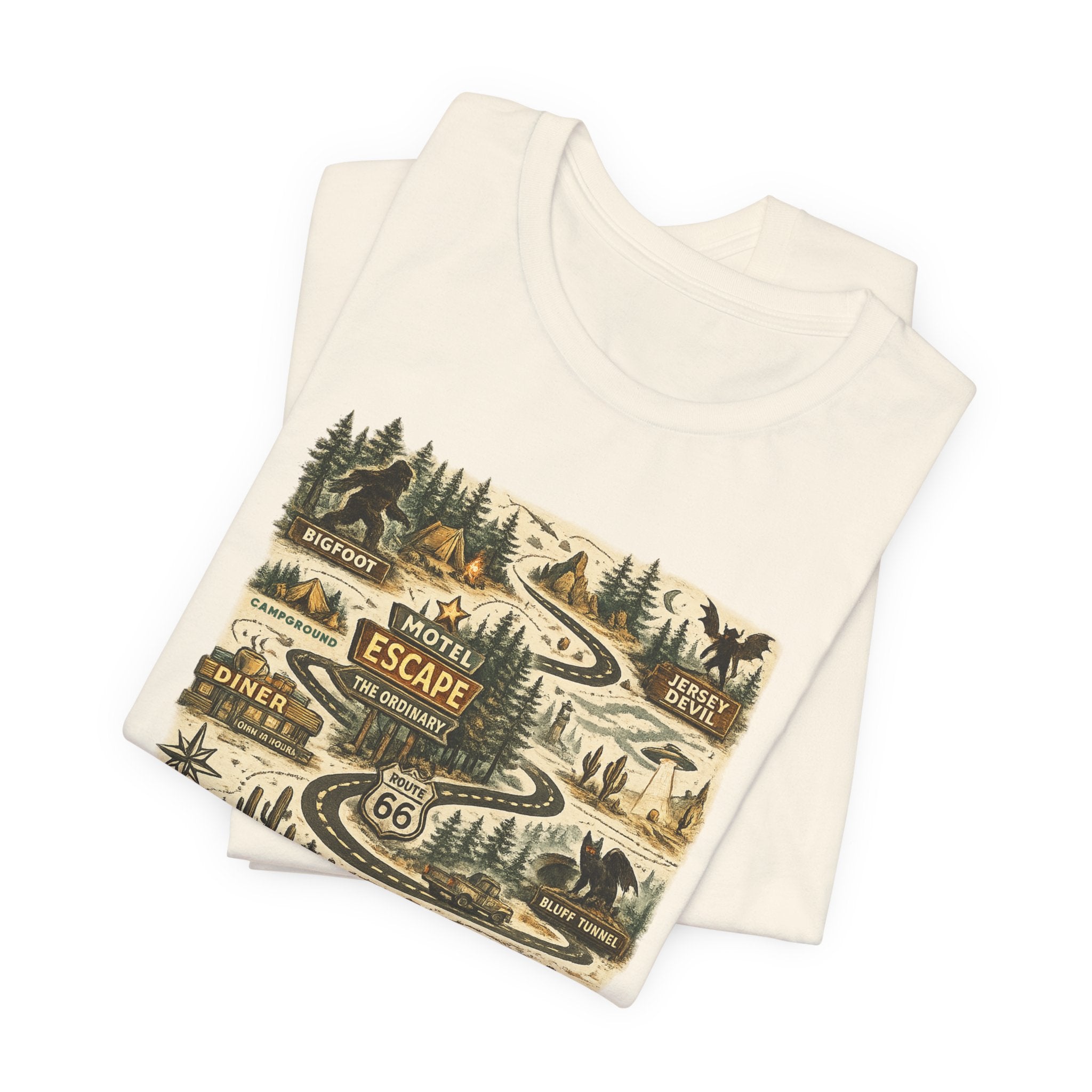 Road Trip Route 66 Adventure map T-Shirt, Vintage Travel Scenic Graphic Tee