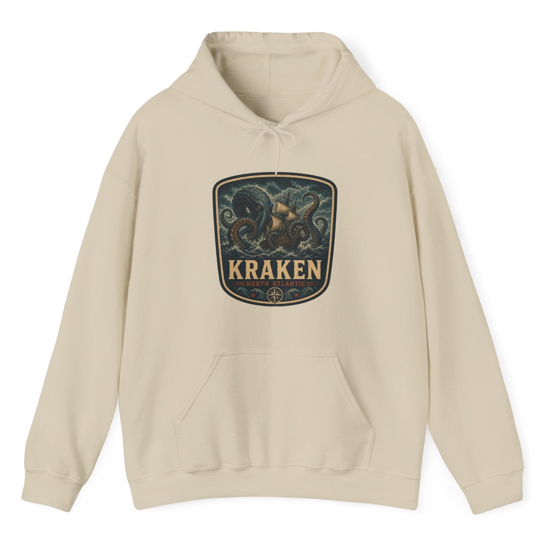 Kraken Octopus Emblem Hoodie | Nautical Sea Monster Pullover