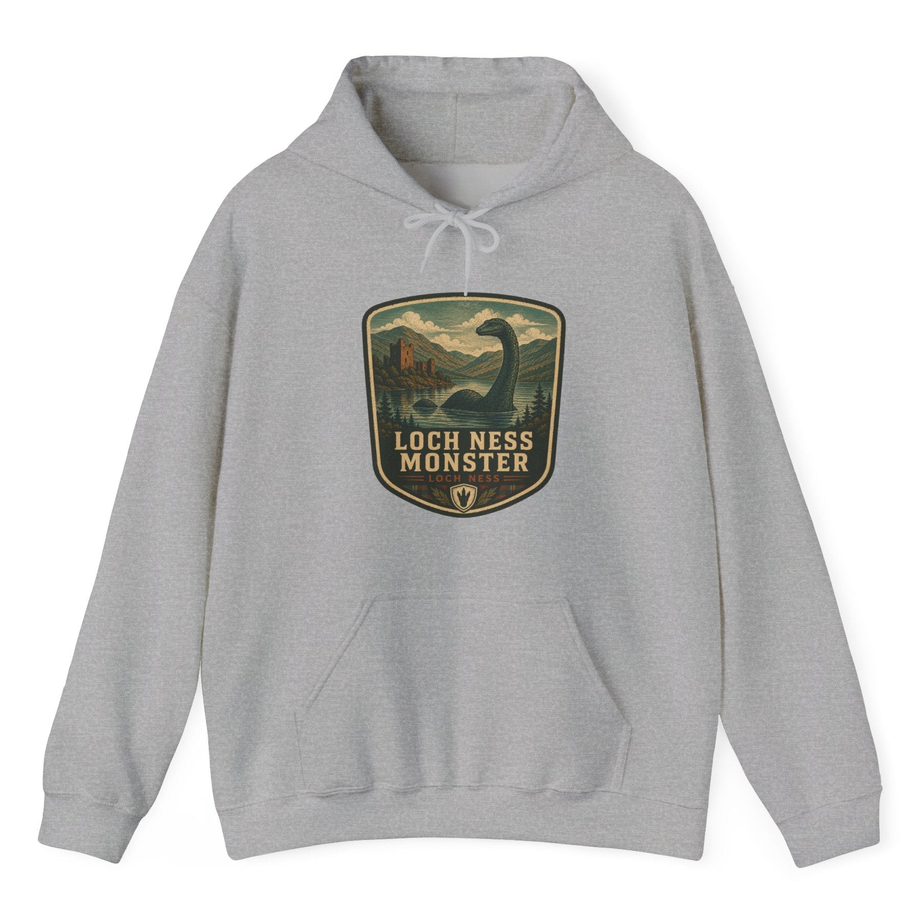 Loch Ness Monster Hoodie, Vintage Cryptid Badge Design