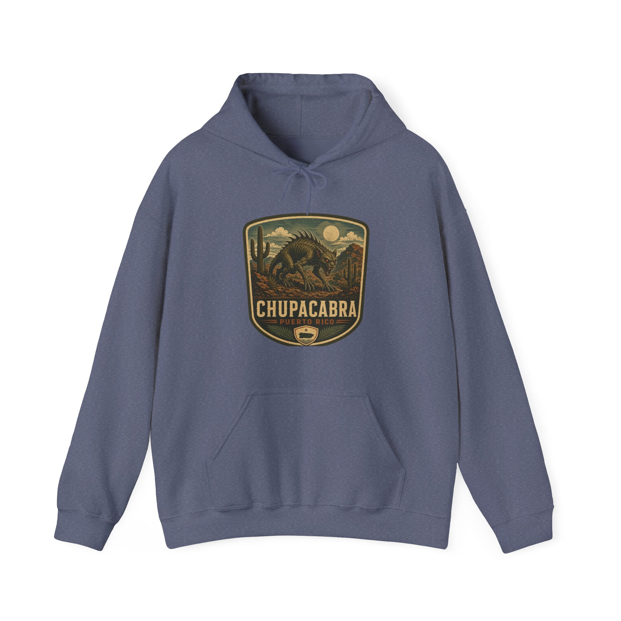 Chupacabra Badge Hoodie, Cryptid Forest Patch Design