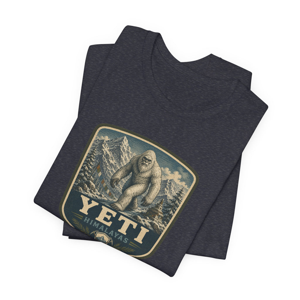 Yeti Mountain Badge Tee | Snowy Peak Sasquatch Graphic