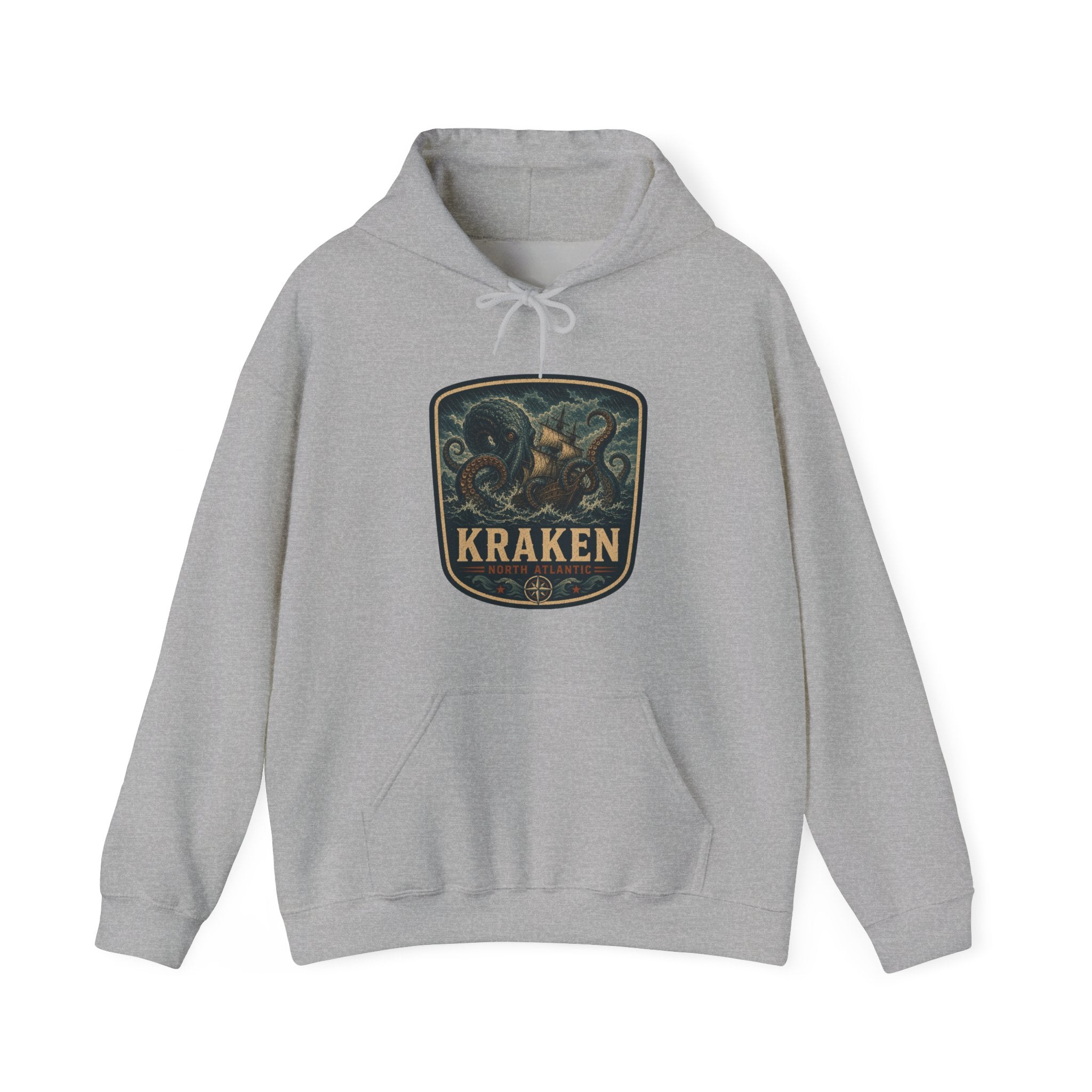 Kraken Octopus Emblem Hoodie | Nautical Sea Monster Pullover
