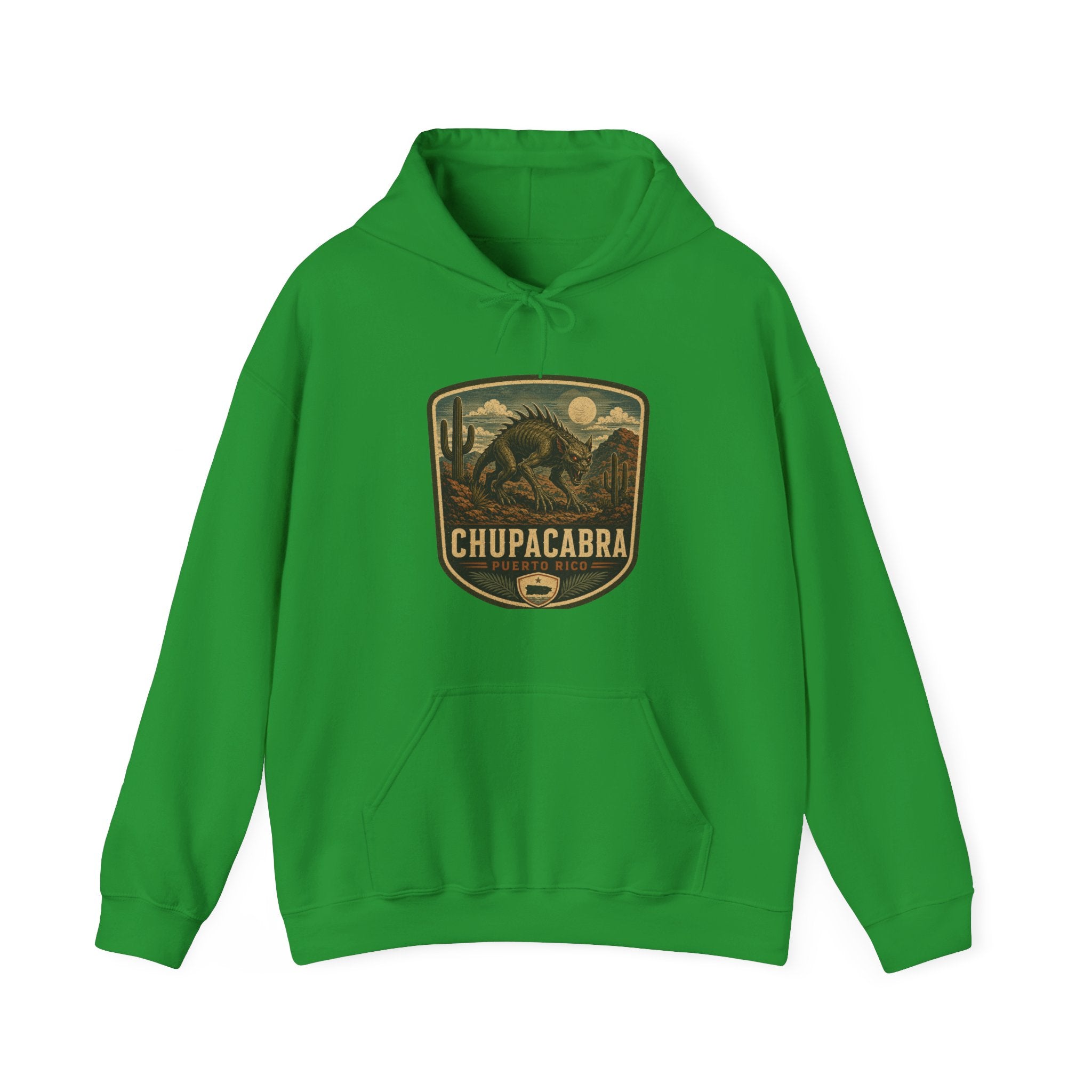 Chupacabra Badge Hoodie, Cryptid Forest Patch Design