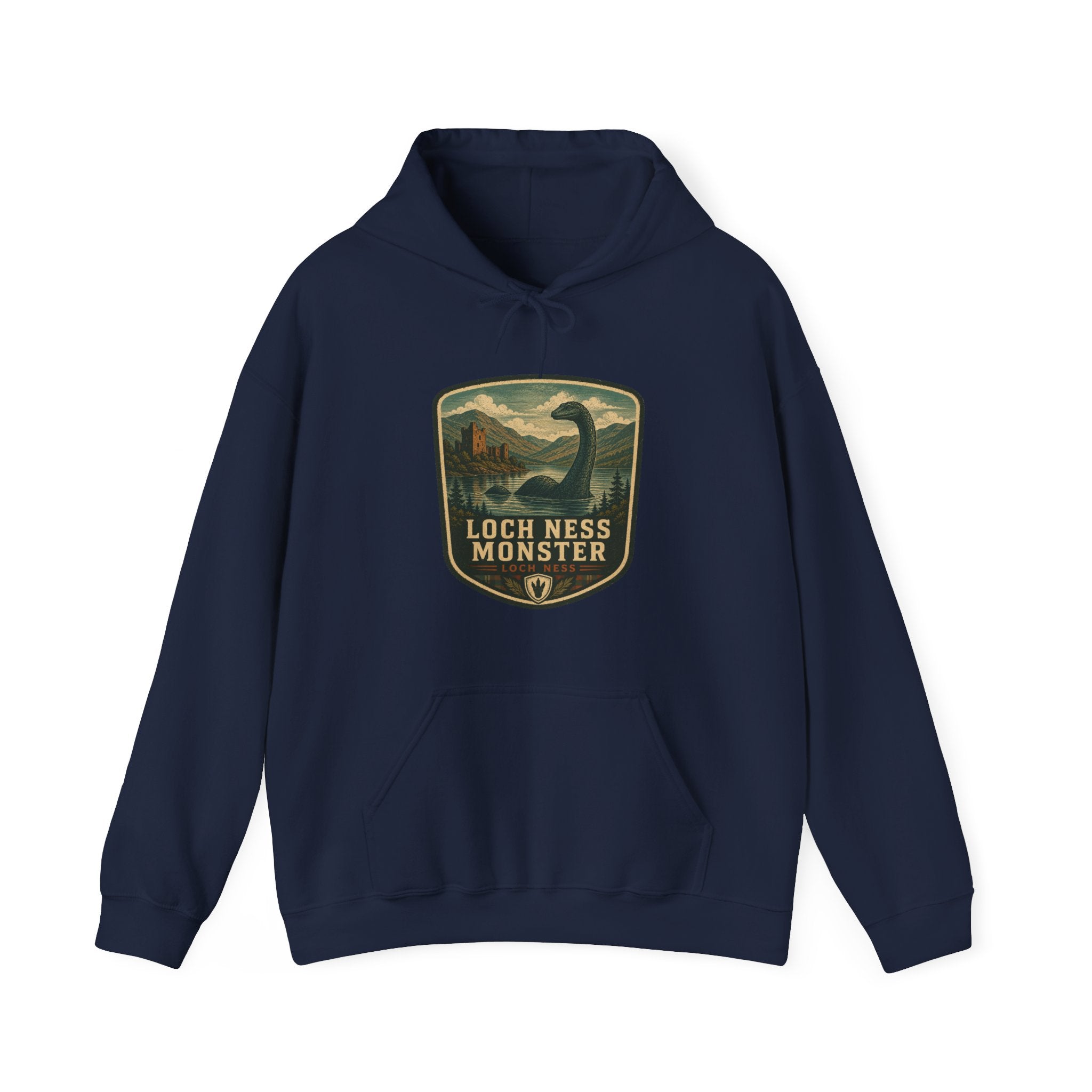 Loch Ness Monster Hoodie, Vintage Cryptid Badge Design