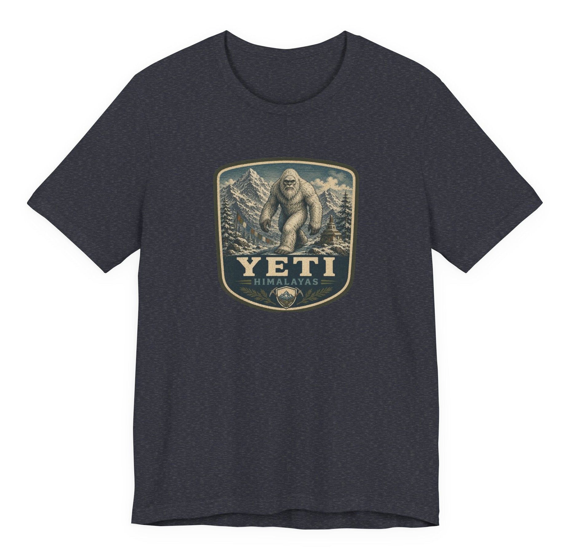 Yeti Mountain Badge Tee | Snowy Peak Sasquatch Graphic