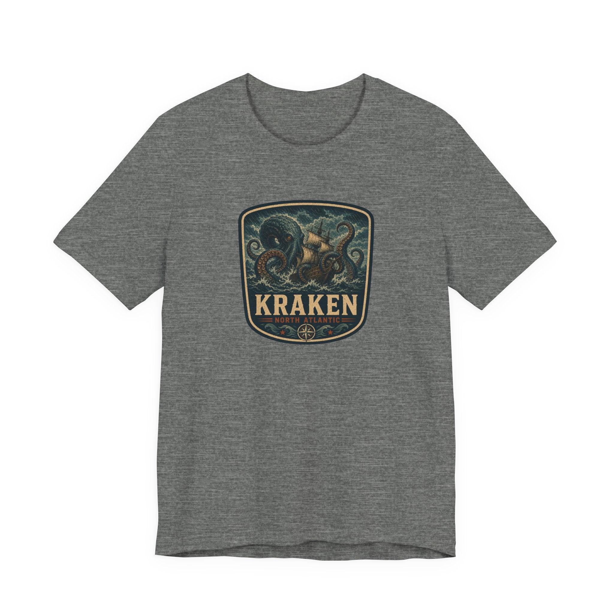 Kraken Vintage Crest Tee, Mythical Sea Monster illustration