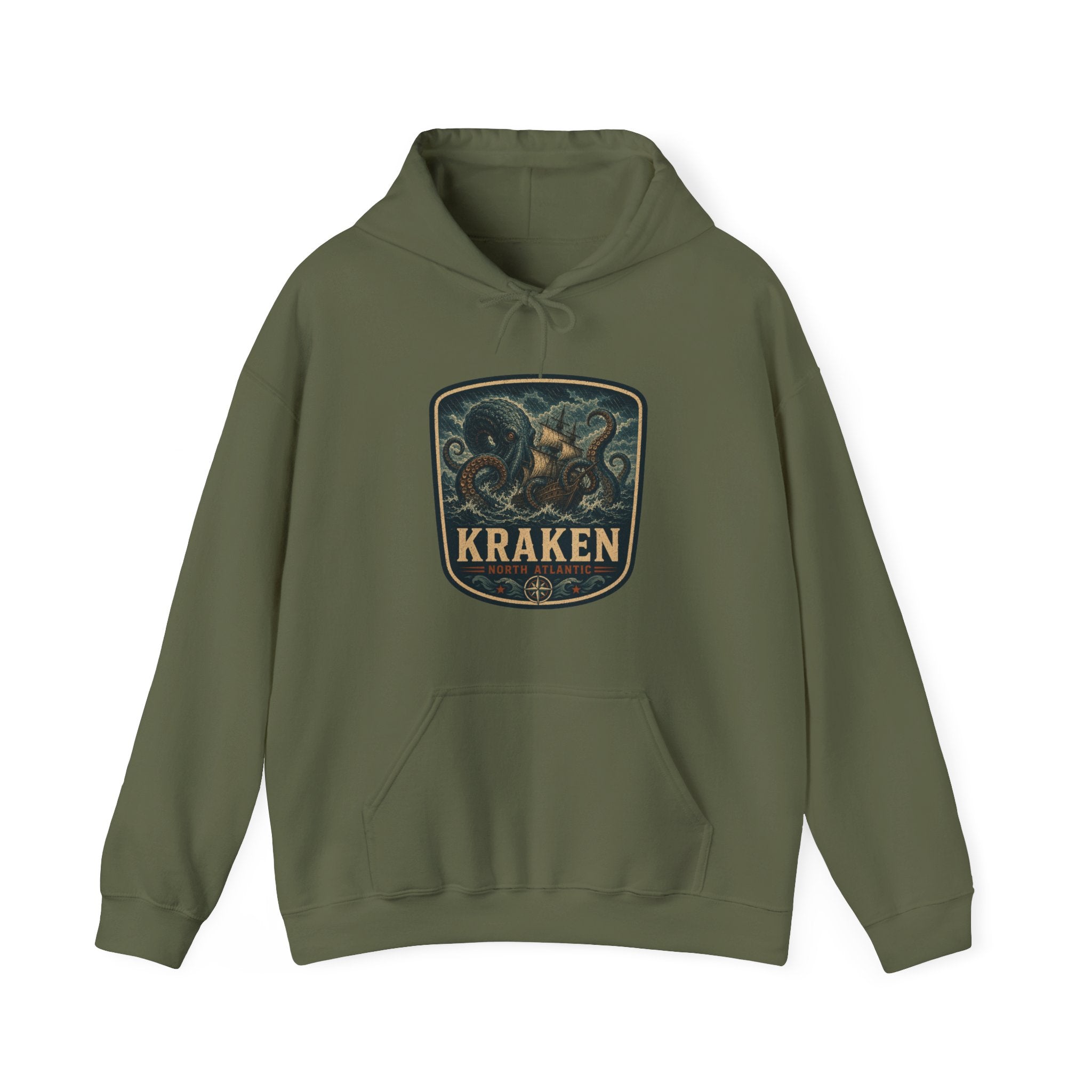 Kraken Octopus Emblem Hoodie | Nautical Sea Monster Pullover