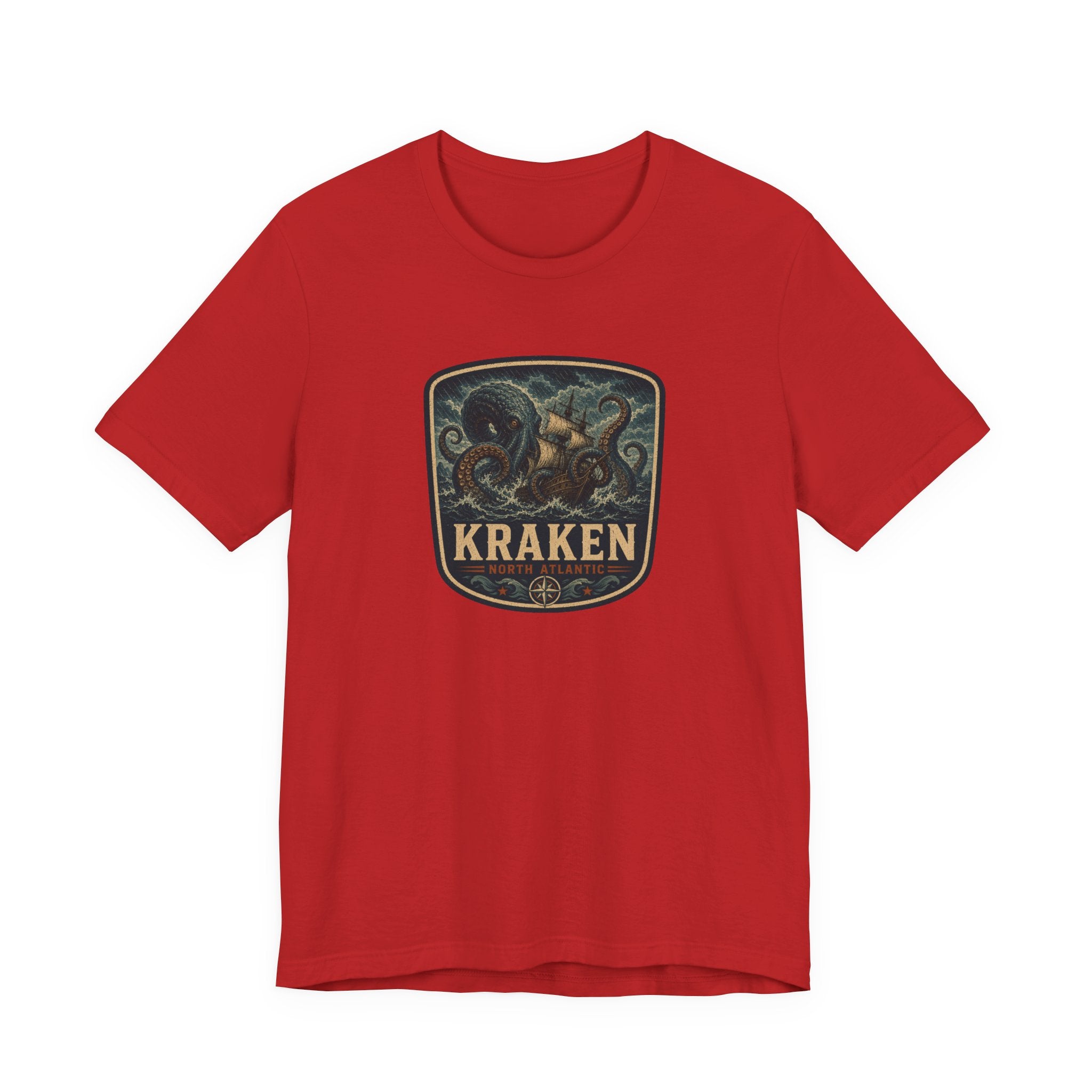 Kraken Vintage Crest Tee, Mythical Sea Monster illustration