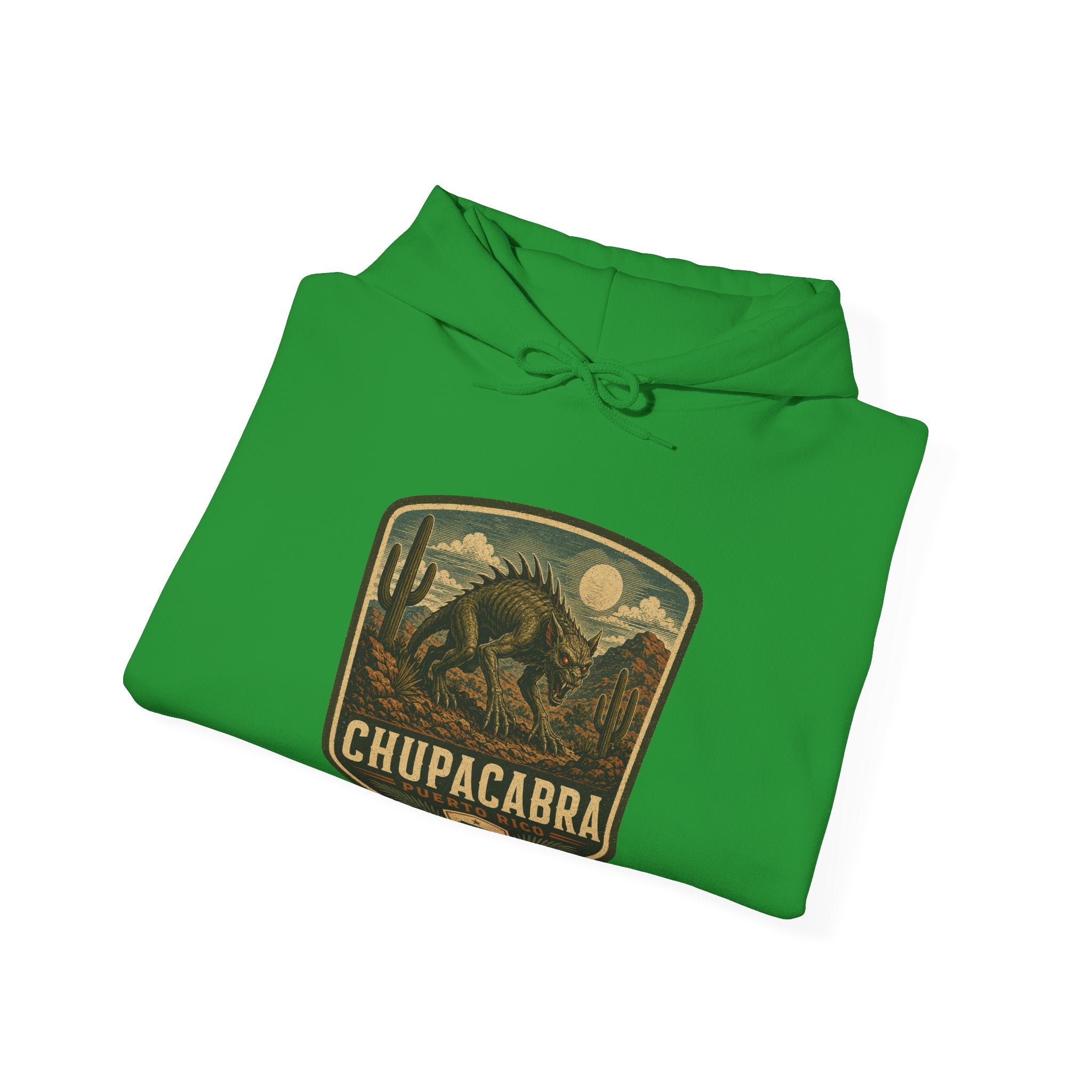 Chupacabra Badge Hoodie, Cryptid Forest Patch Design