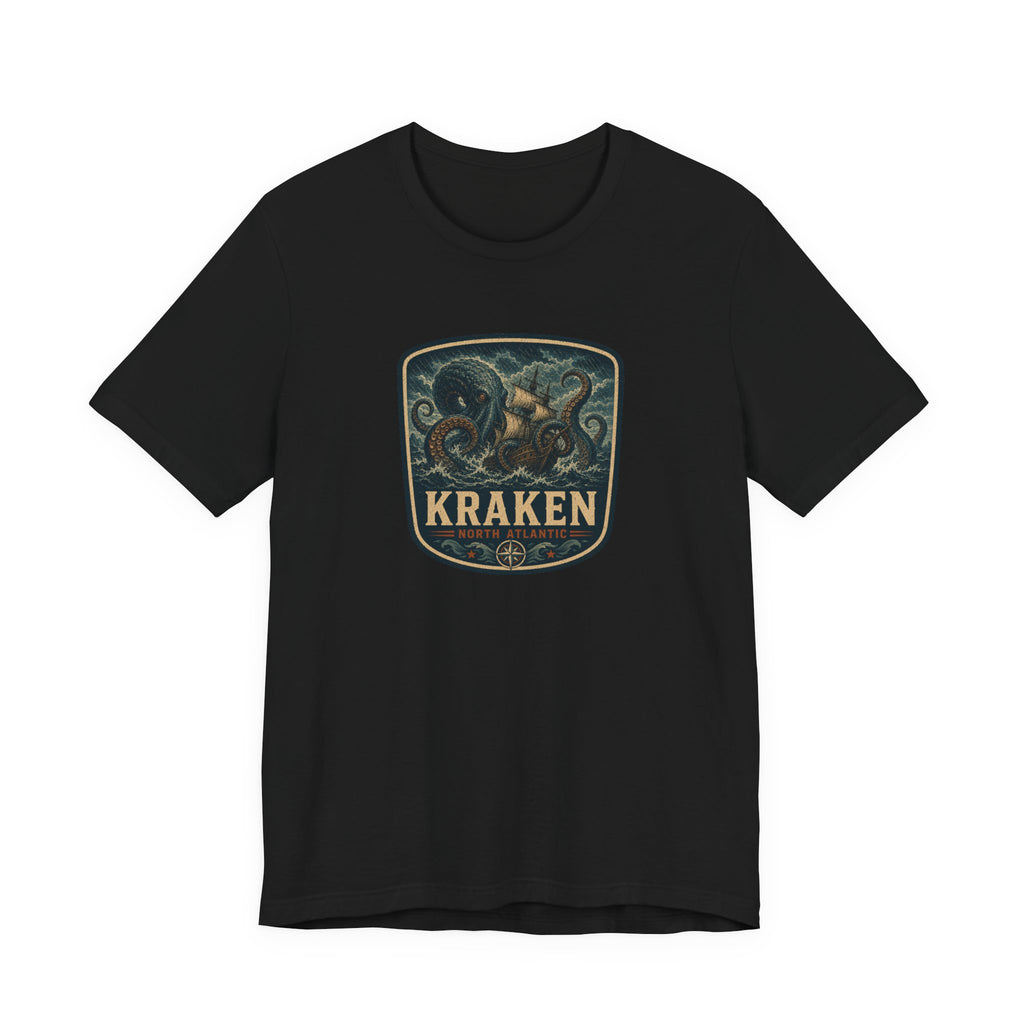 Kraken Vintage Crest Tee, Mythical Sea Monster illustration