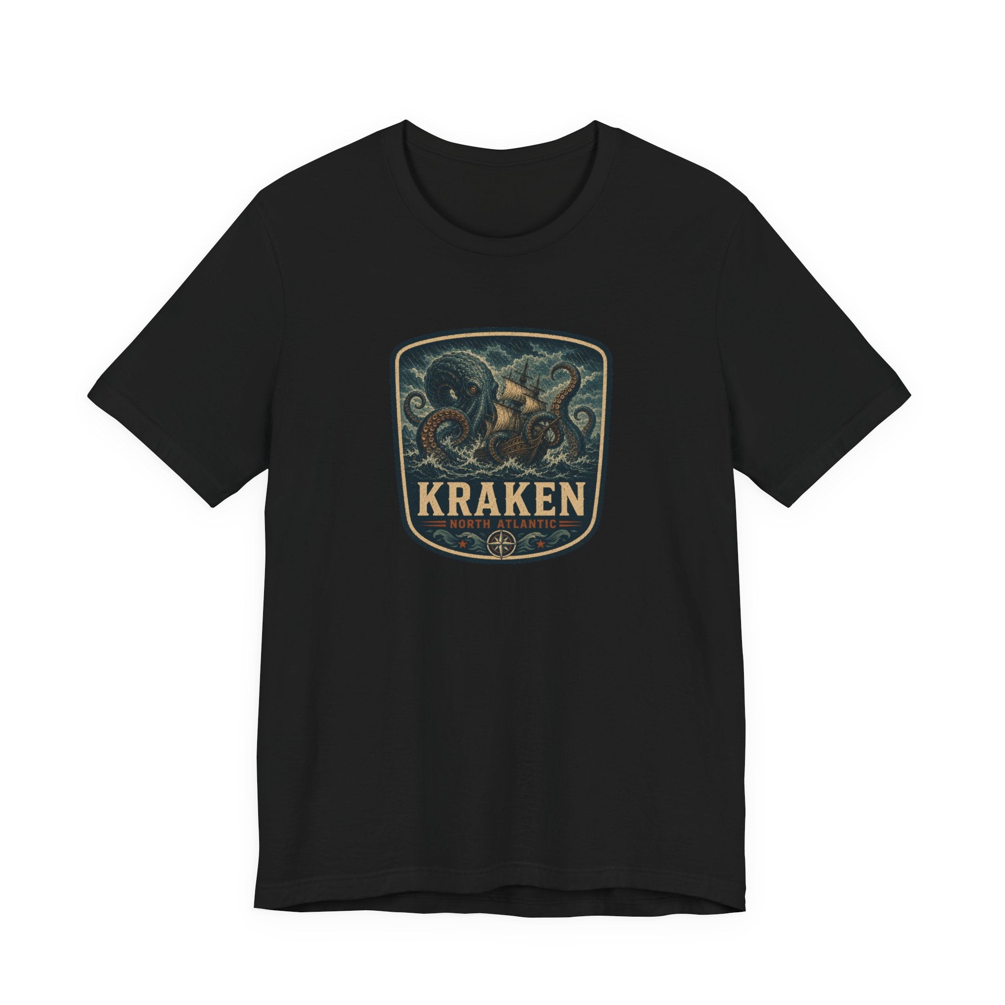Kraken Vintage Crest Tee, Mythical Sea Monster illustration