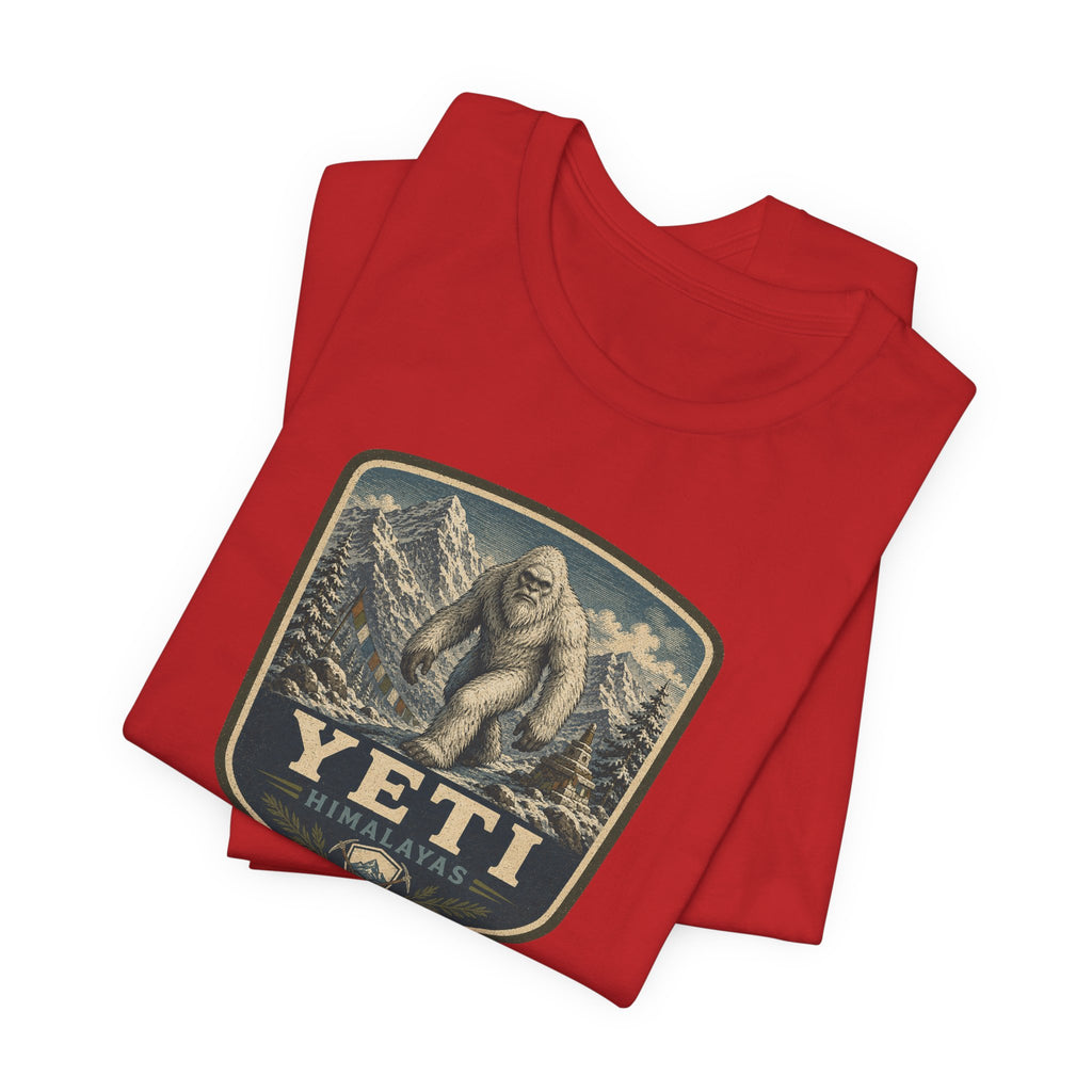 Yeti Mountain Badge Tee | Snowy Peak Sasquatch Graphic