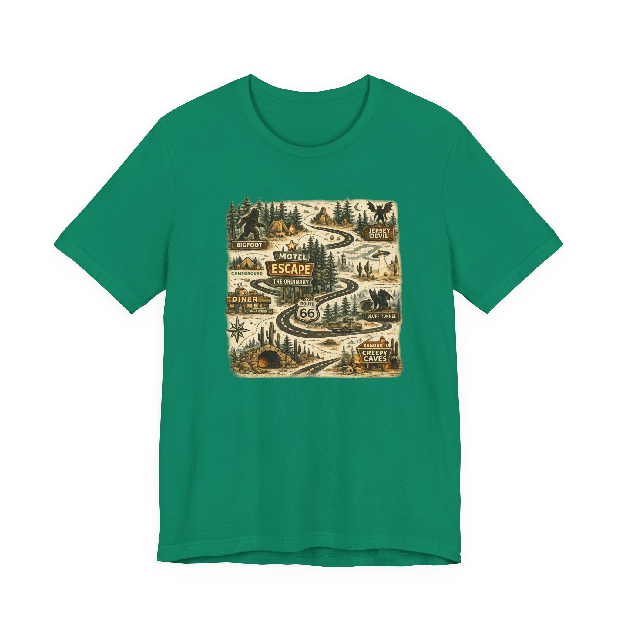 Road Trip Route 66 Adventure map T-Shirt, Vintage Travel Scenic Graphic Tee