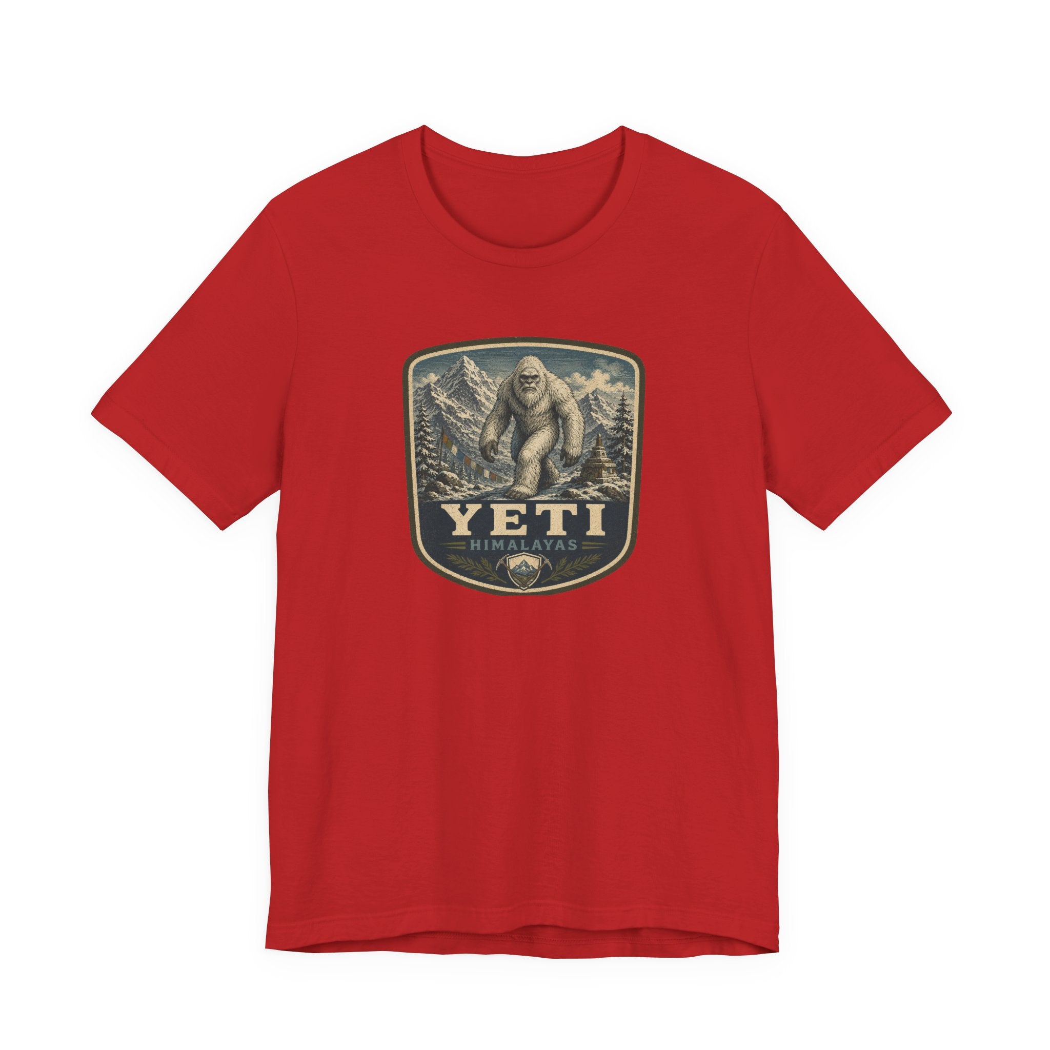 Yeti Mountain Badge Tee | Snowy Peak Sasquatch Graphic