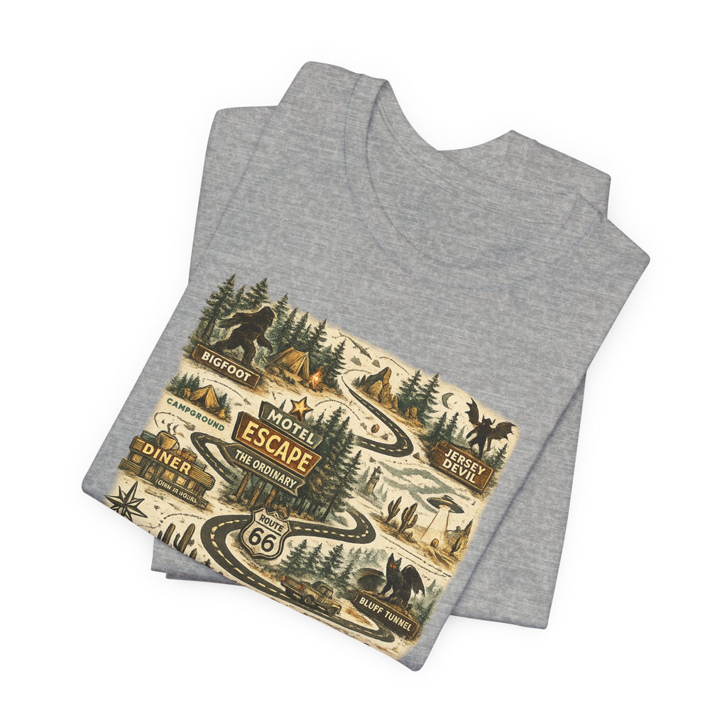 Road Trip Route 66 Adventure map T-Shirt, Vintage Travel Scenic Graphic Tee