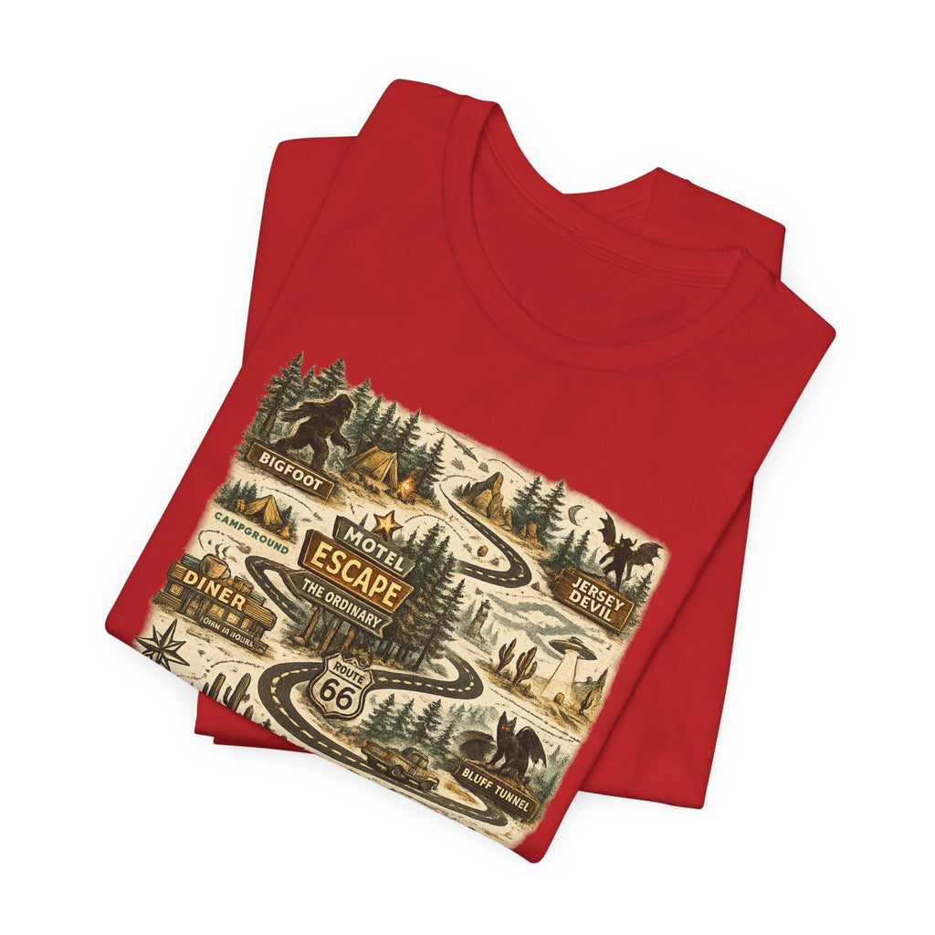 Road Trip Route 66 Adventure map T-Shirt, Vintage Travel Scenic Graphic Tee