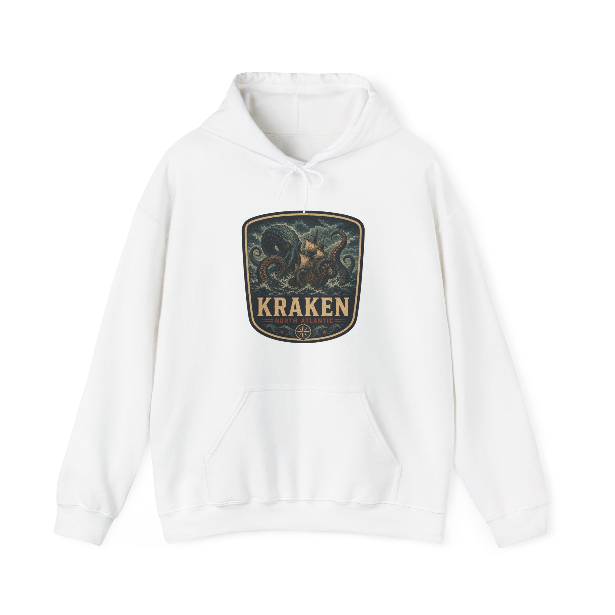 Kraken Octopus Emblem Hoodie | Nautical Sea Monster Pullover