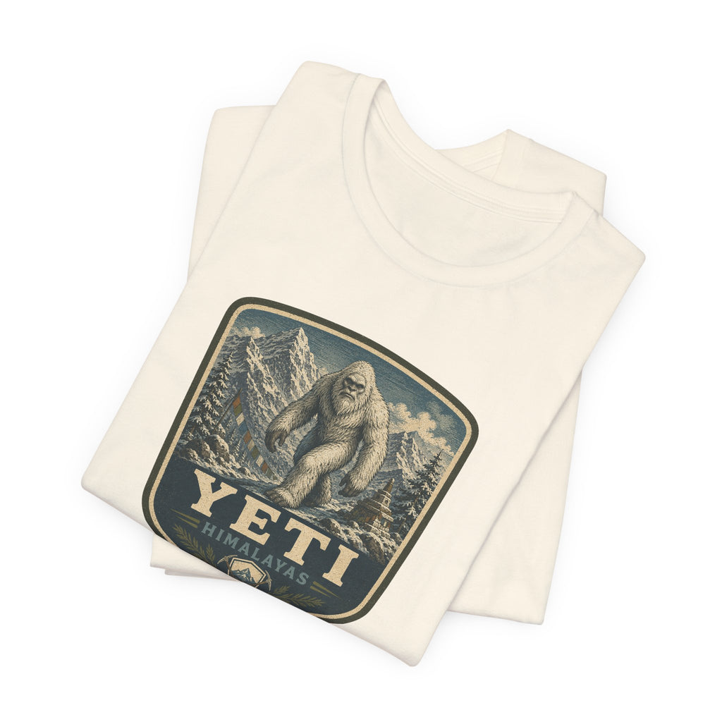 Yeti Mountain Badge Tee | Snowy Peak Sasquatch Graphic