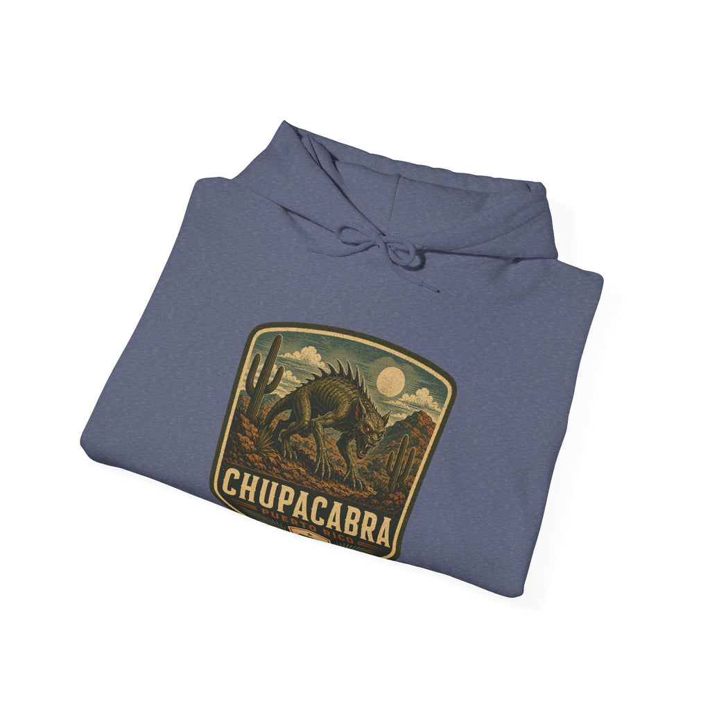 Chupacabra Badge Hoodie, Cryptid Forest Patch Design