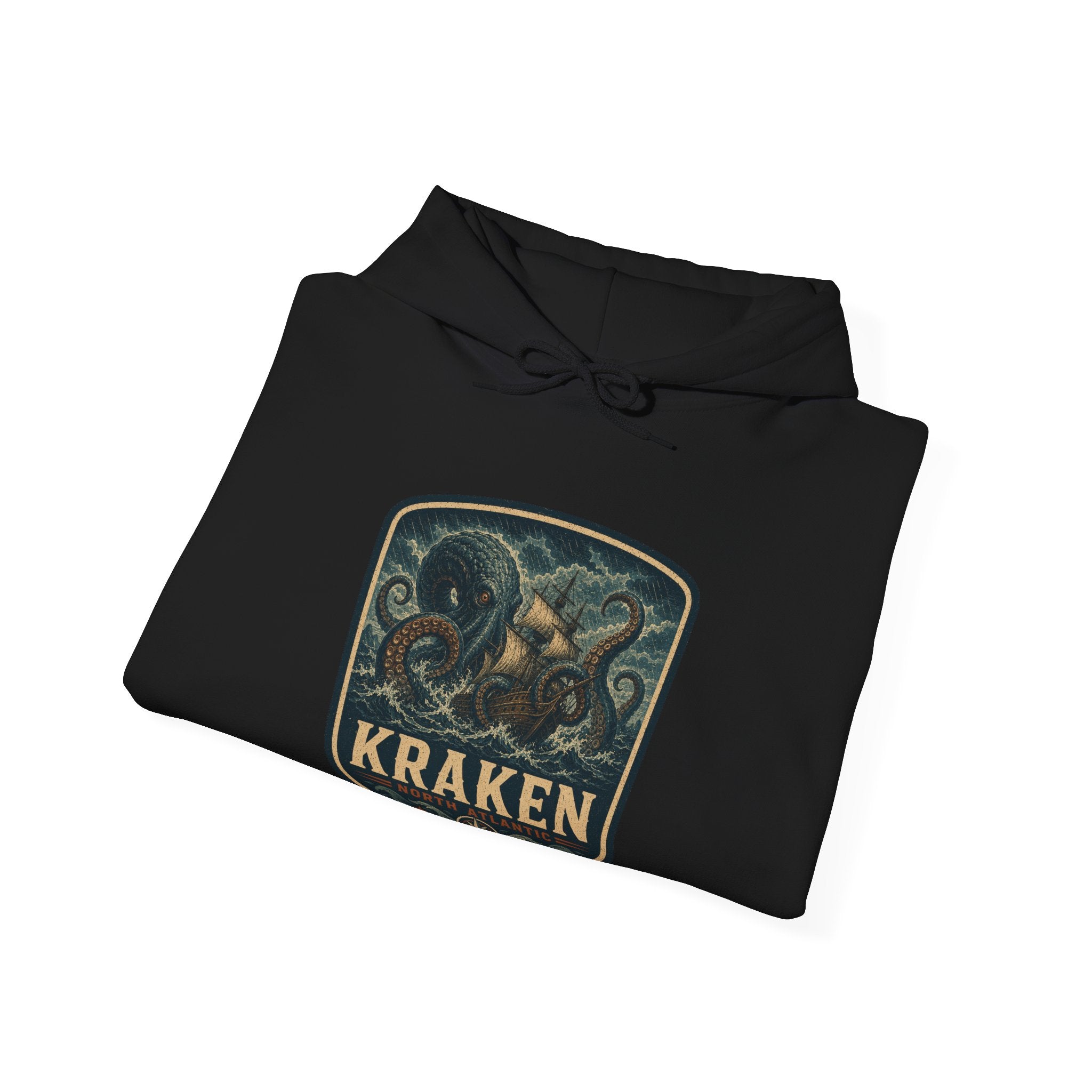 Kraken Octopus Emblem Hoodie | Nautical Sea Monster Pullover