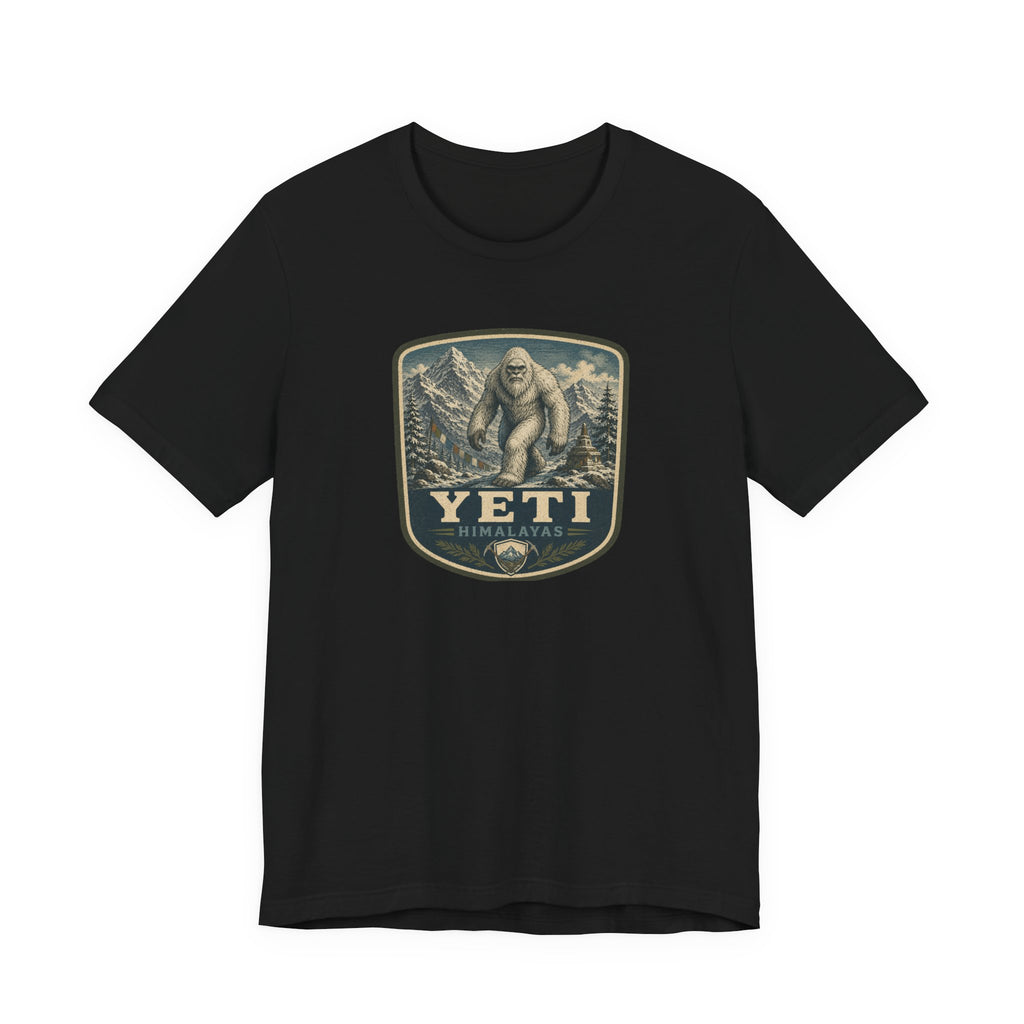 Yeti Mountain Badge Tee | Snowy Peak Sasquatch Graphic