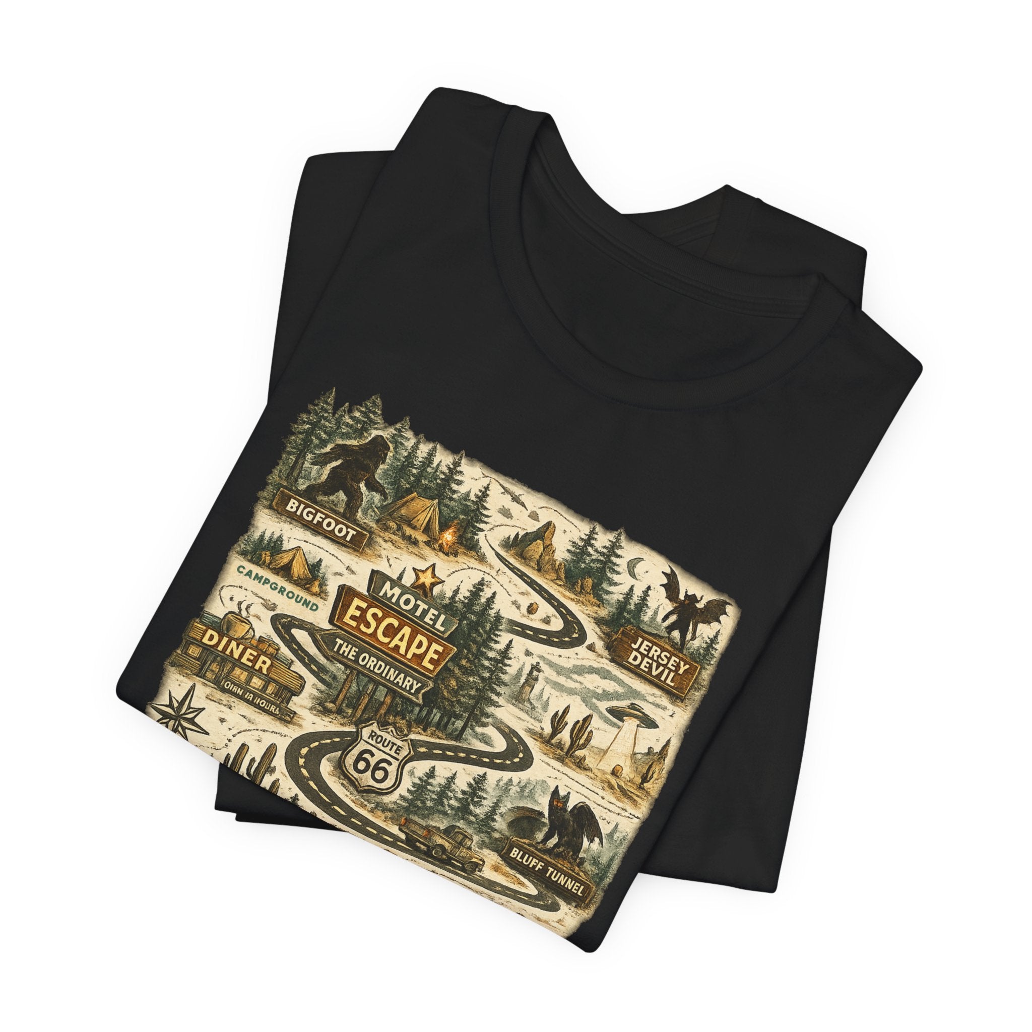 Road Trip Route 66 Adventure map T-Shirt, Vintage Travel Scenic Graphic Tee