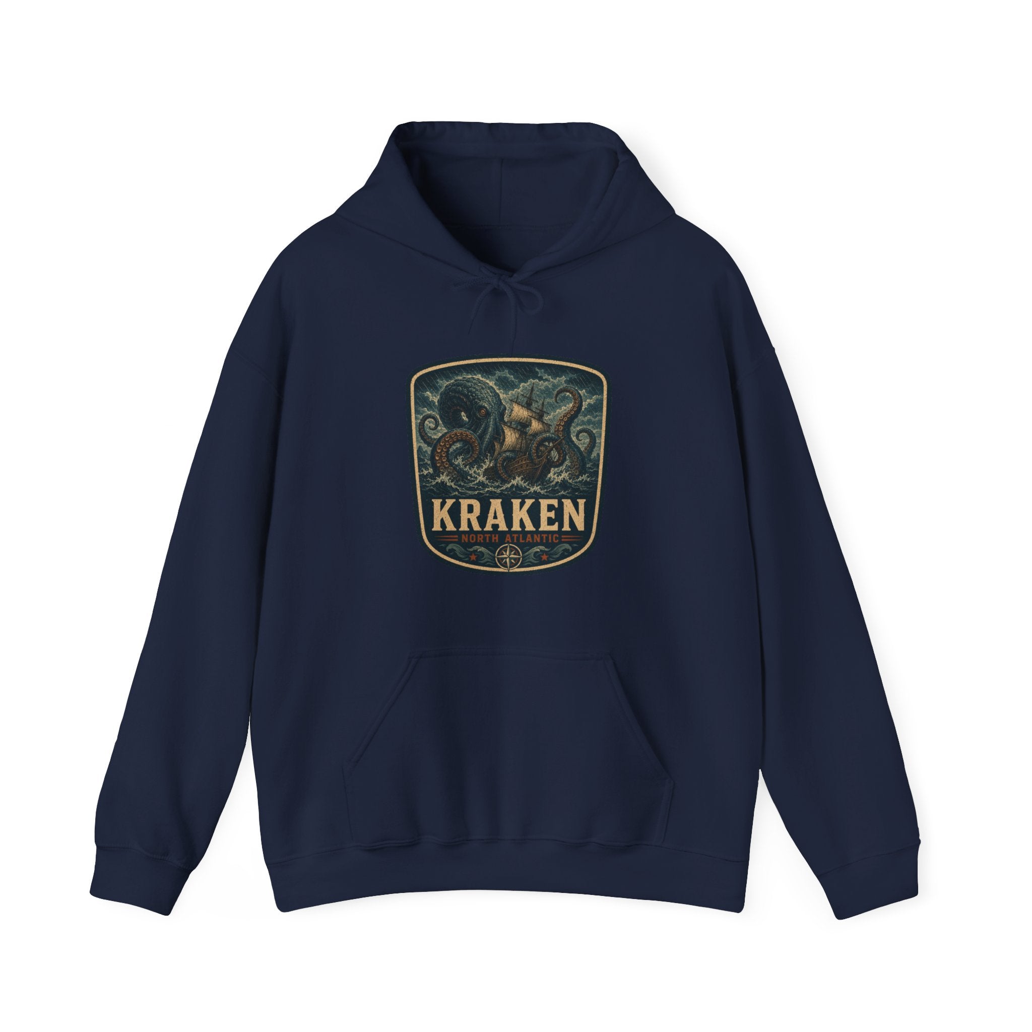 Kraken Octopus Emblem Hoodie | Nautical Sea Monster Pullover