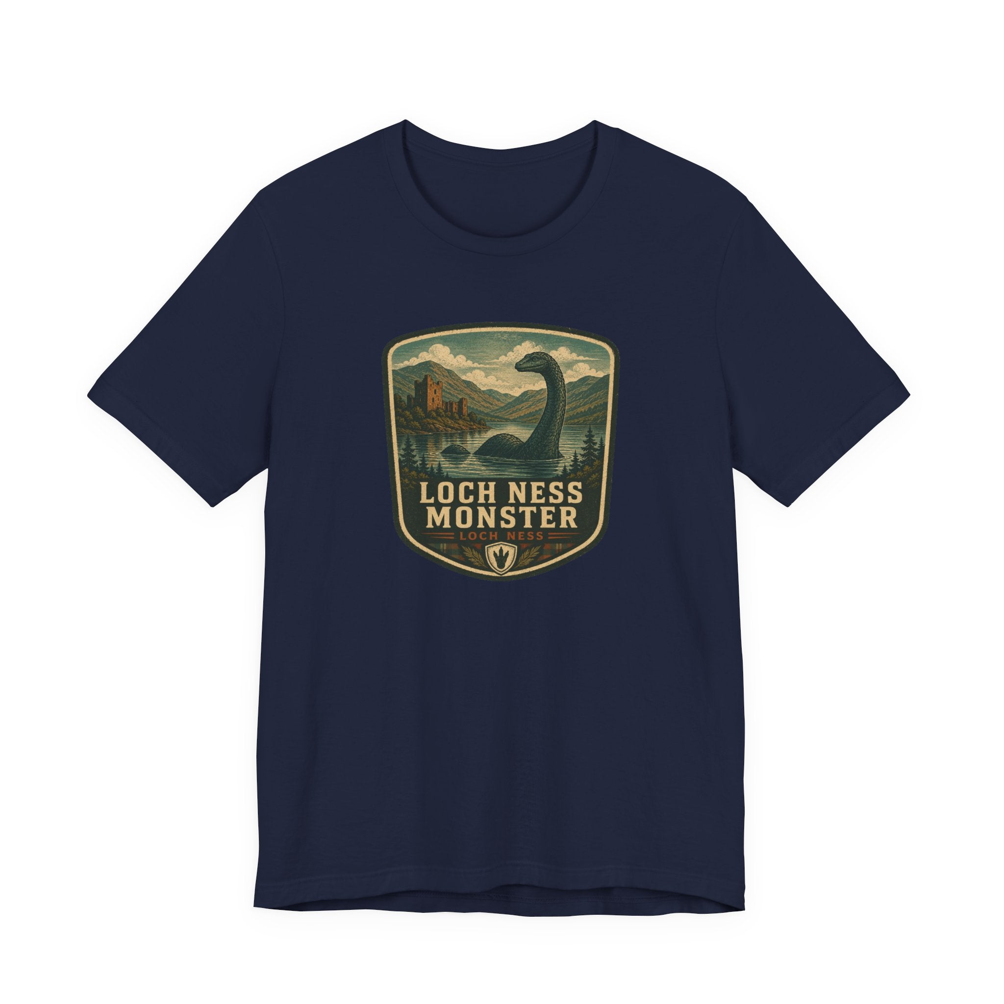 Loch Ness Monster Crest T-Shirt | Nessie Vintage Badge