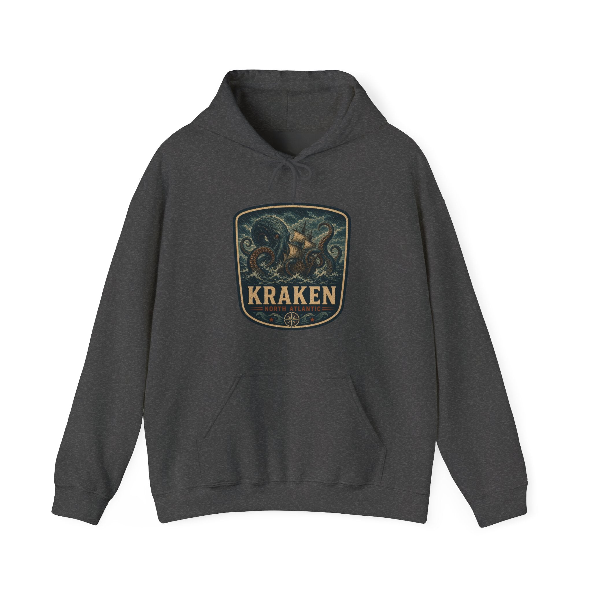 Kraken Octopus Emblem Hoodie | Nautical Sea Monster Pullover