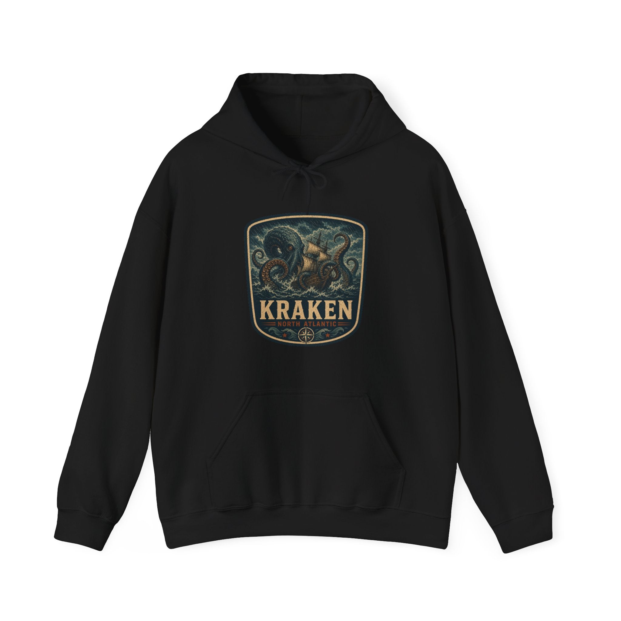 Kraken Octopus Emblem Hoodie | Nautical Sea Monster Pullover