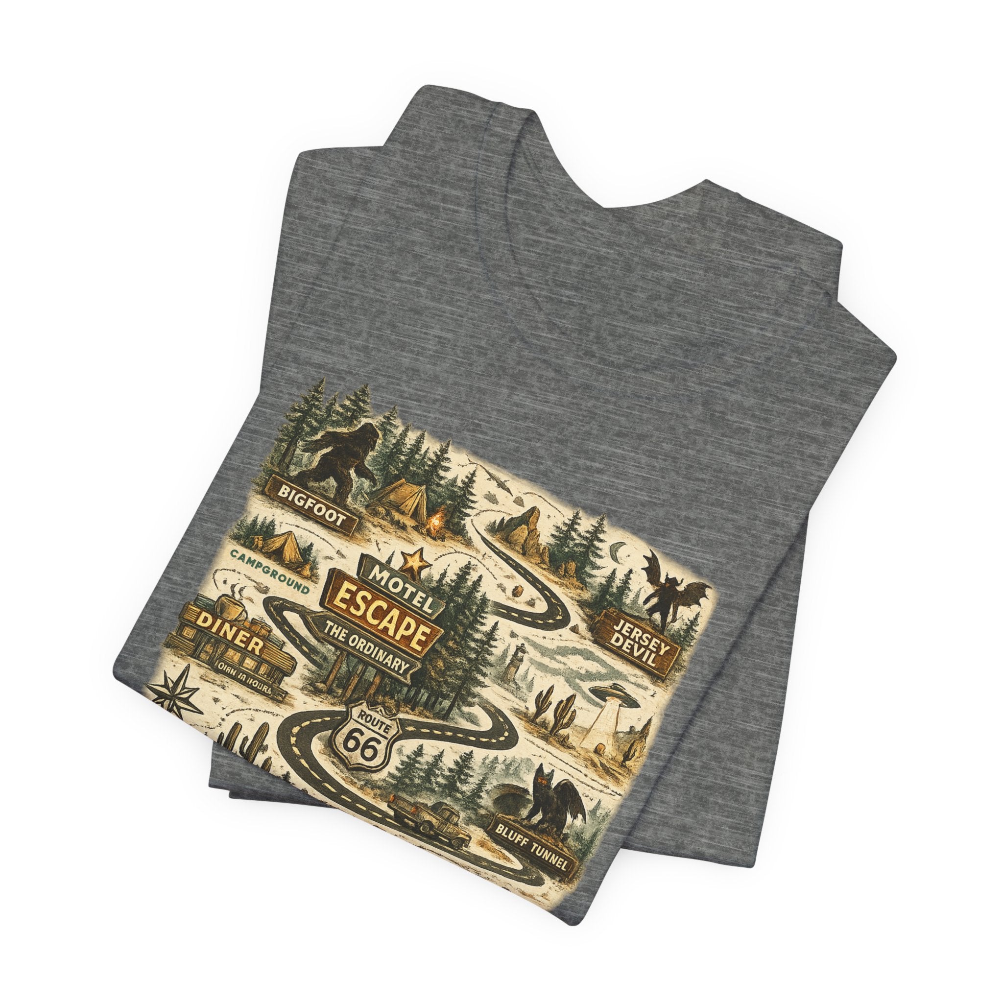 Road Trip Route 66 Adventure map T-Shirt, Vintage Travel Scenic Graphic Tee